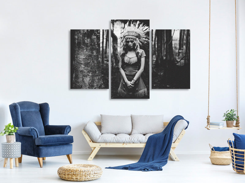 modern-3-piece-canvas-print-black-and-white-mood-in-the-forest