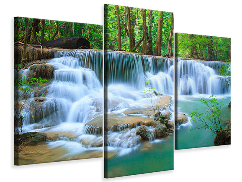 Pixxprint Pierres Zen Devant la Cascade Photo sur Toile | Taille: 60x40 cm | Peinture Murale | Art Print | prêt Couvert Pixxprint Pierres Zen Devant la Cascade Photo sur Toile | Taille: 60x40 cm | Peinture Murale | Art Print | prêt Couvert