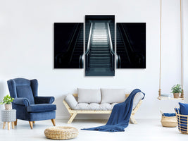 modern-3-piece-canvas-print-escalator-in-the-dark