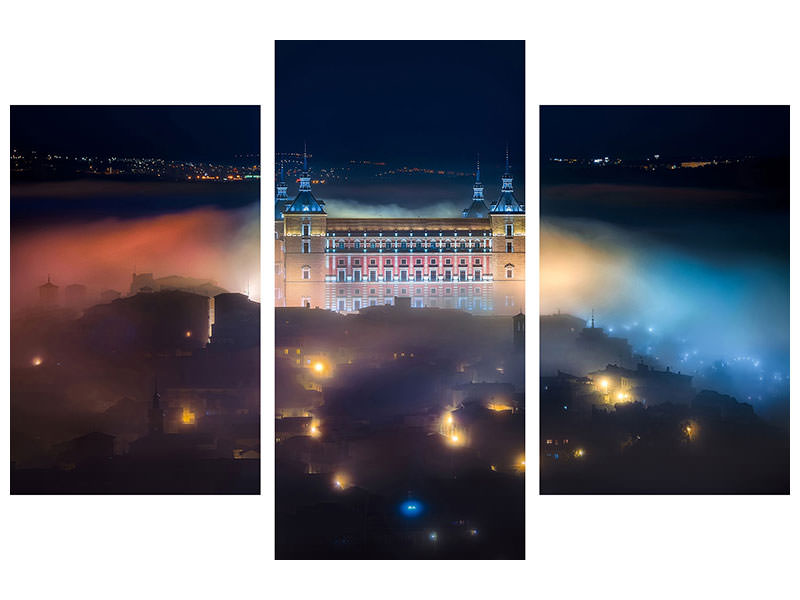 modern-3-piece-canvas-print-mystic-foggy-night-in-toledo-city