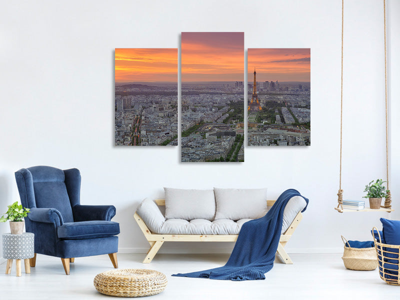 modern-3-piece-canvas-print-paris-skyline-at-sunset