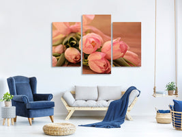 modern-3-piece-canvas-print-romantic-tulip-bouquet