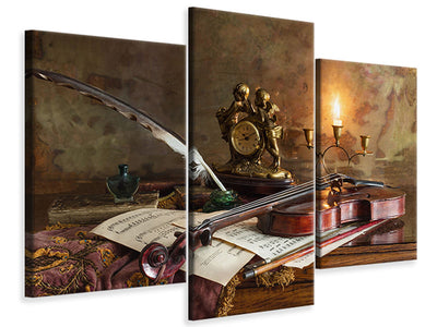 modern-3-piece-canvas-print-still-life-with-violin-and-clock