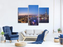 modern-3-piece-canvas-print-the-blue-hour-in-shanghai