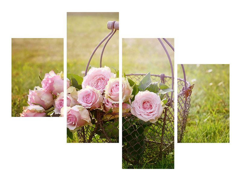 modern-4-piece-canvas-print-a-basket-full-of-roses