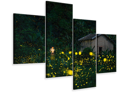 modern-4-piece-canvas-print-a-little-girl-and-firefly
