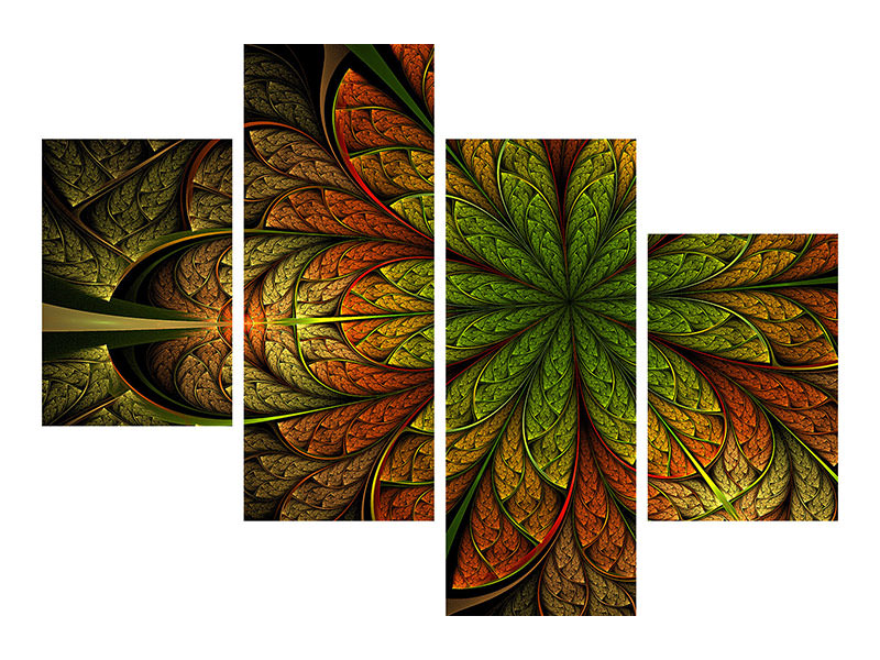 modern-4-piece-canvas-print-abstract-floral-pattern