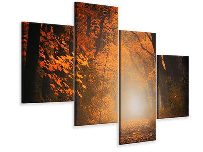 modern-4-piece-canvas-print-autumn-light-in-the-forest