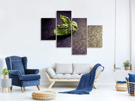 modern-4-piece-canvas-print-basil-leaves