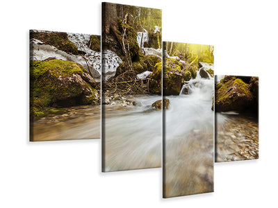 modern-4-piece-canvas-print-cascading-waterfall