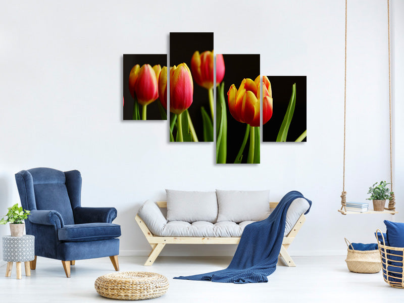 modern-4-piece-canvas-print-colorful-tulips