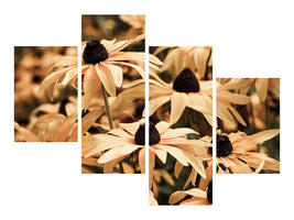 modern-4-piece-canvas-print-daisies-in-sepia