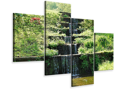 modern-4-piece-canvas-print-design-waterfall