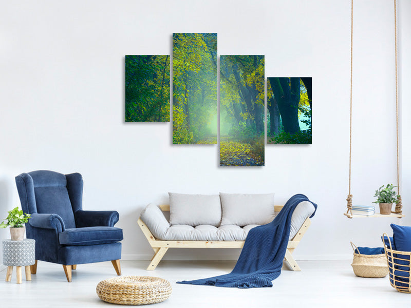 modern-4-piece-canvas-print-green-forest