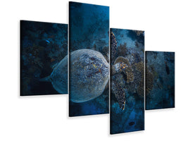 modern-4-piece-canvas-print-hawksbill-sea-turtle-ii