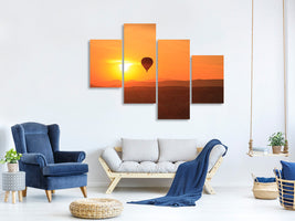 modern-4-piece-canvas-print-hot-air-balloon-at-sunset