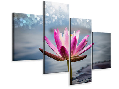 modern-4-piece-canvas-print-lotus-in-the-morning-dew