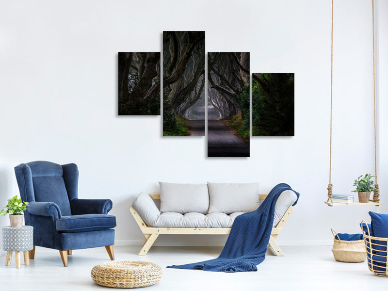 modern-4-piece-canvas-print-magic-road