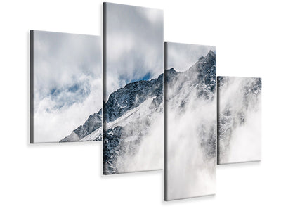 modern-4-piece-canvas-print-mountain-view-with-clouds