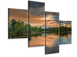 modern-4-piece-canvas-print-mystic-lake