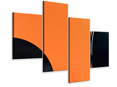 modern-4-piece-canvas-print-retro-vinyl-record-motif