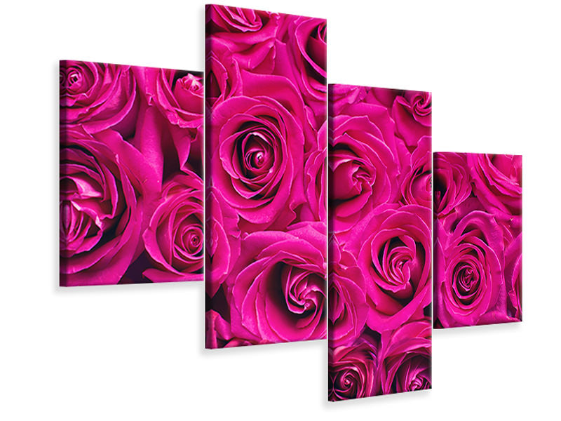 modern-4-piece-canvas-print-rose-petals-in-pink