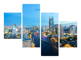 modern-4-piece-canvas-print-skyline-bangkok-at-dusk
