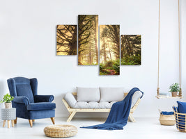 modern-4-piece-canvas-print-sunset-in-jungle