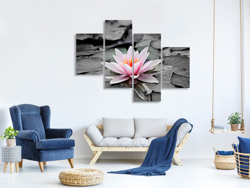 modern-4-piece-canvas-print-the-art-of-water-lily