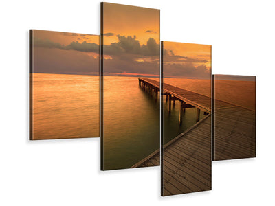 modern-4-piece-canvas-print-the-footbridge-by-the-sea