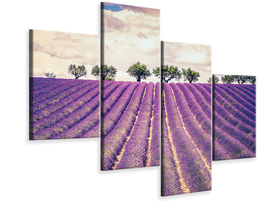 modern-4-piece-canvas-print-the-lavender-field-ii