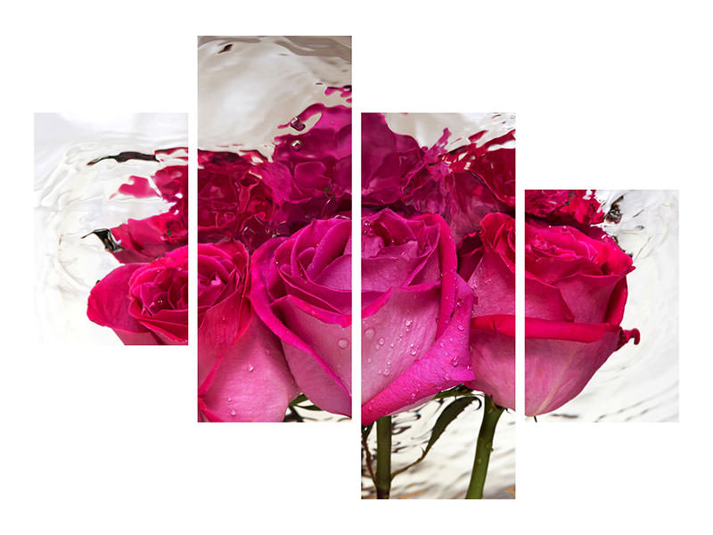 modern-4-piece-canvas-print-the-rose-reflection