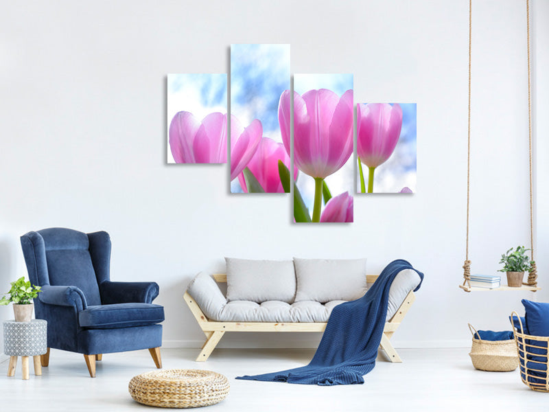 modern-4-piece-canvas-print-tulips-in-nature