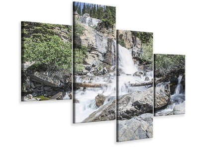 modern-4-piece-canvas-print-wild-waterfall-in-the-forest