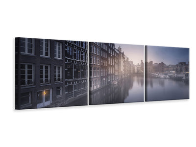 panoramic-3-piece-canvas-print-amsterdam-morning-iii