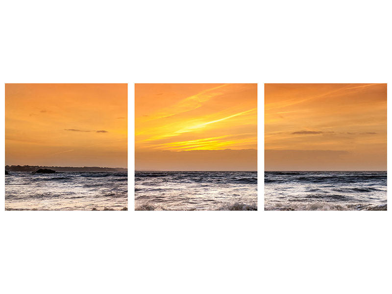 panoramic-3-piece-canvas-print-lake-with-sunset