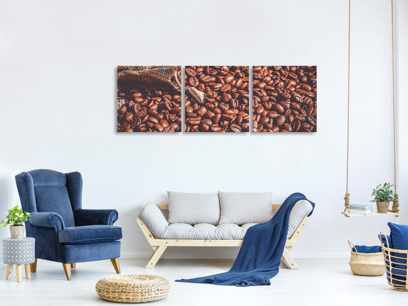 panoramic-3-piece-canvas-print-many-coffee-beans