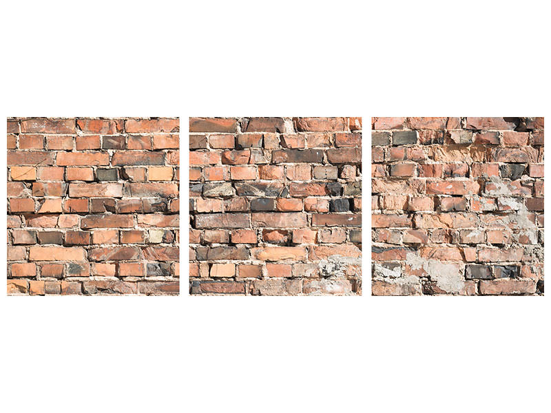 panoramic-3-piece-canvas-print-old-brick-wall
