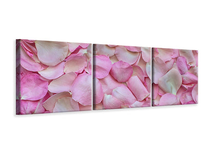 panoramic-3-piece-canvas-print-rose-petals-in-pink-ii