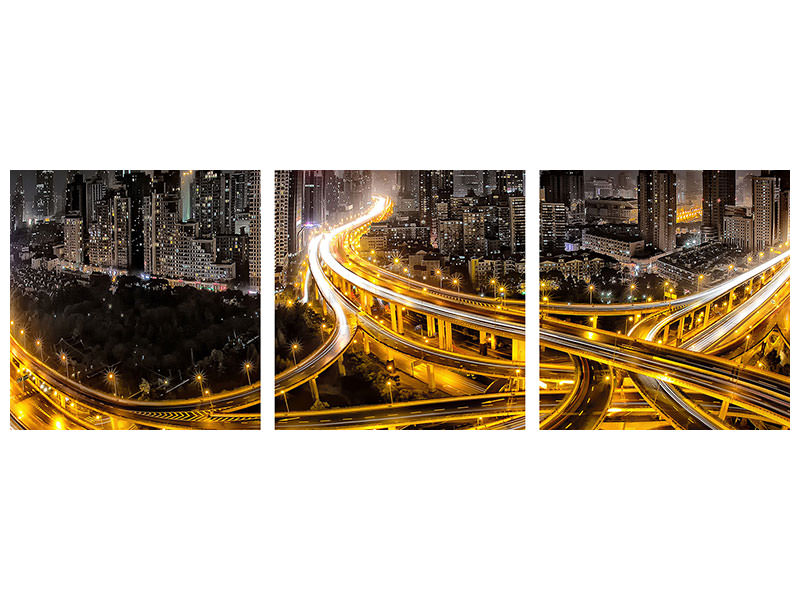 panoramic-3-piece-canvas-print-shanghai-at-night