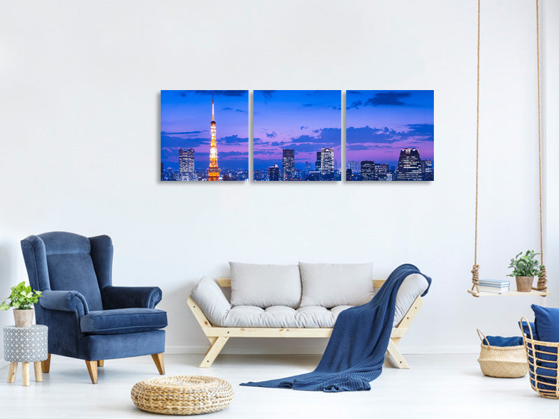 panoramic-3-piece-canvas-print-tokyo-night-view