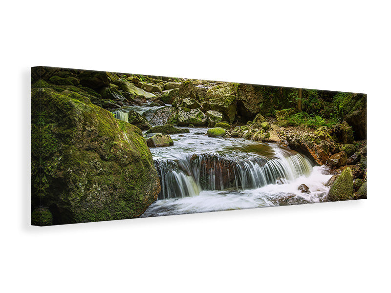 panoramic-canvas-print-relaxation-at-the-waterfall-ii